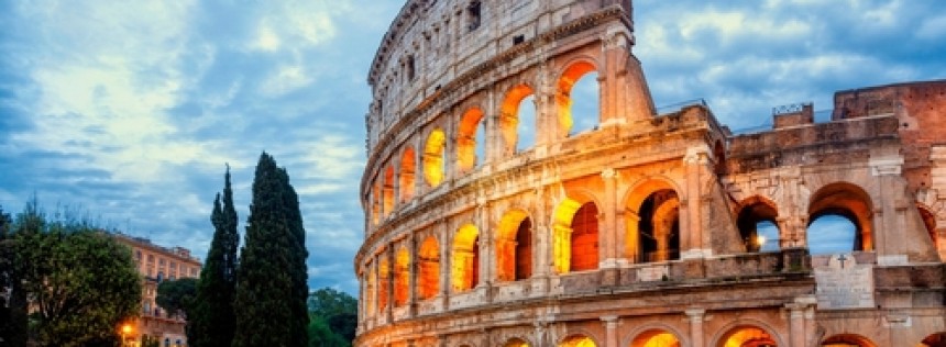 The colosseum in Rome, Italy.